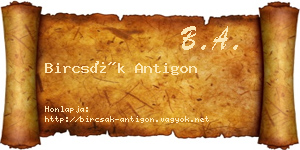 Bircsák Antigon névjegykártya